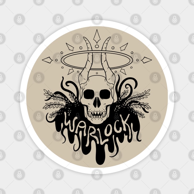 Warlock Class - Black Design Magnet by CliffeArts